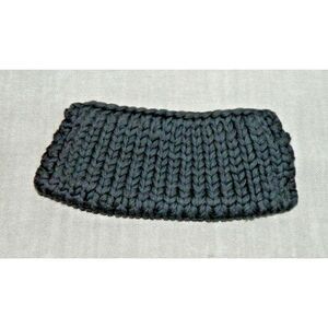 MAMIE Clutch Purse Black Knit Crochet Vintage Size  11.5" x  5"